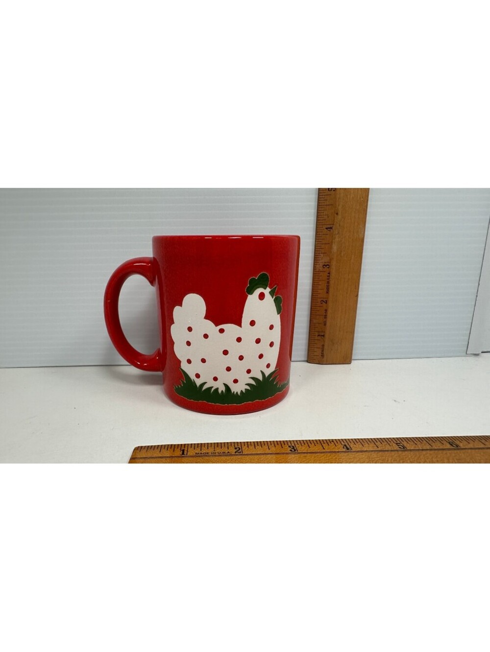 Red Chicken Mug Vintage West Germany Waechtersbach Rooster